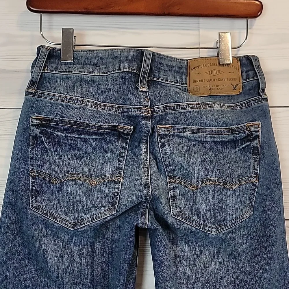 American Eagle 360° Extreme Flex Slim Straight Blue Jeans Womens Size 26